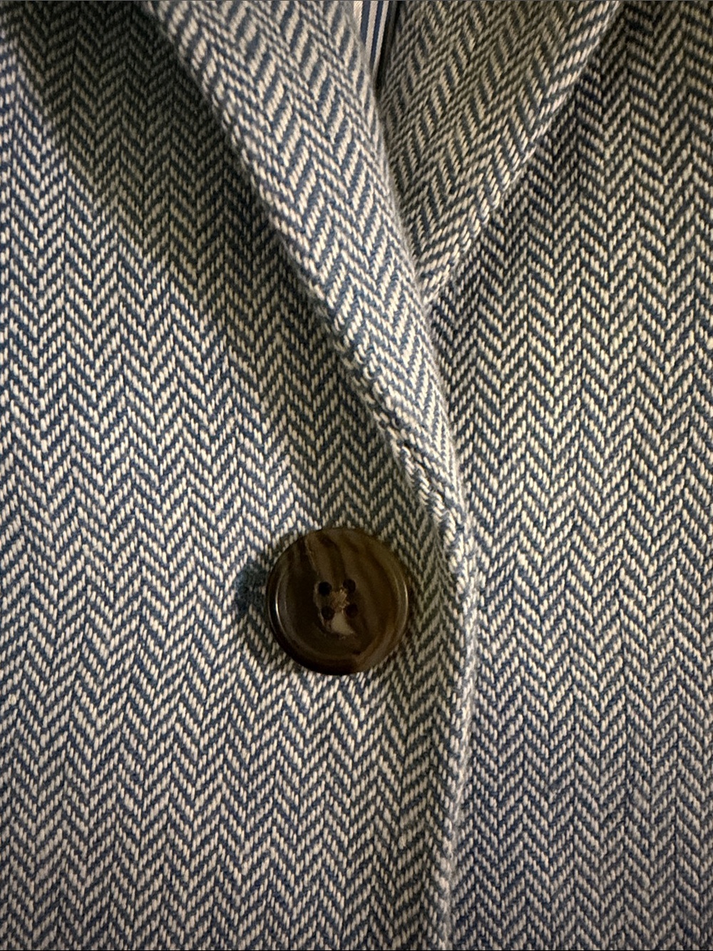 J. Crew Factory Light Blue Herringbone Single-Button Blazer - Picture 4 of 8